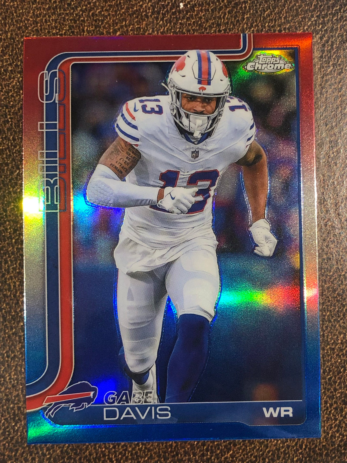 Gabe Davis - 2025 Topps Chrome - Red, White and Blue Refractor - Bills