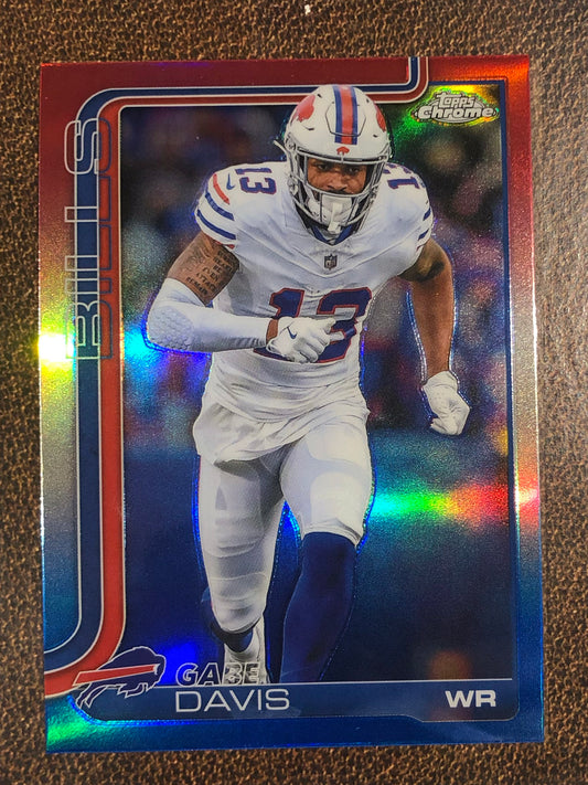 Gabe Davis - 2025 Topps Chrome - Red, White and Blue Refractor - Bills