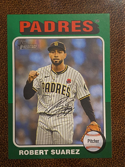 Robert Suarez - 2024 Topps Heritage High Number - Green Border - Padres