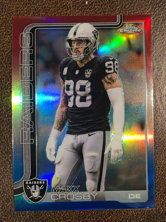 Maxx Crosby - 2025 Topps Chrome - Red, White and Blue Refractor - Raiders