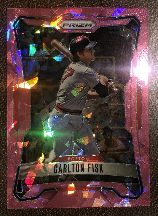Carlton Fisk - 2026 Panini Prizm - Pink Ice - Red Sox
