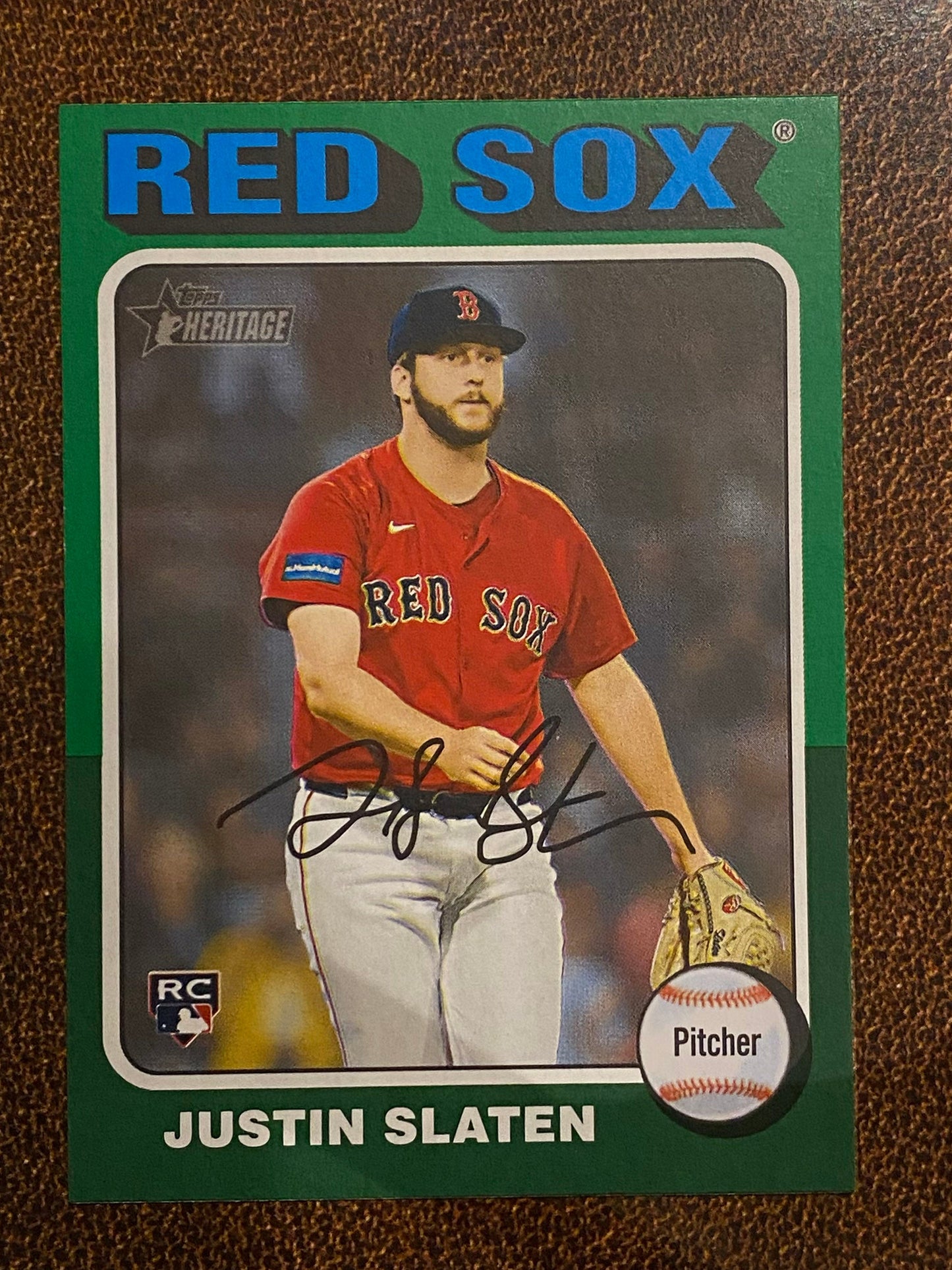 Justin Slaten - 2024 Topps Heritage High Number - Green Border - Red Sox