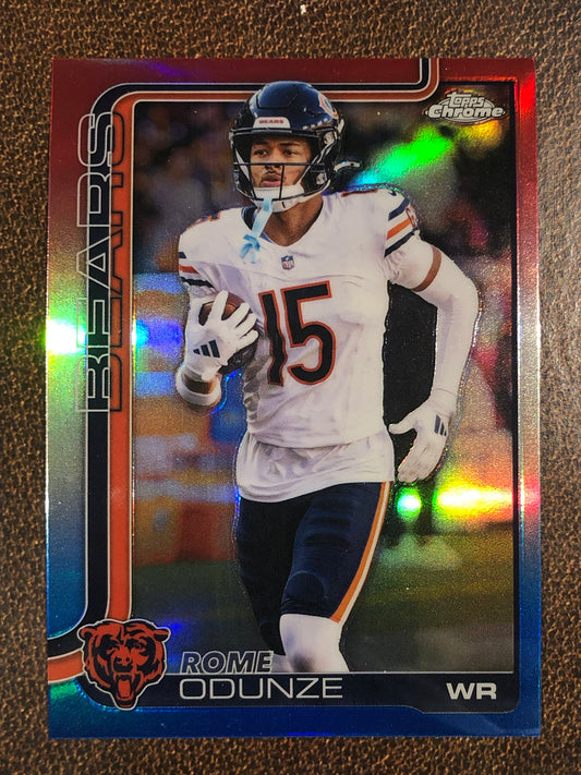 Rome Odunze - 2025 Topps Chrome - Red, White and Blue Refractor - Bears