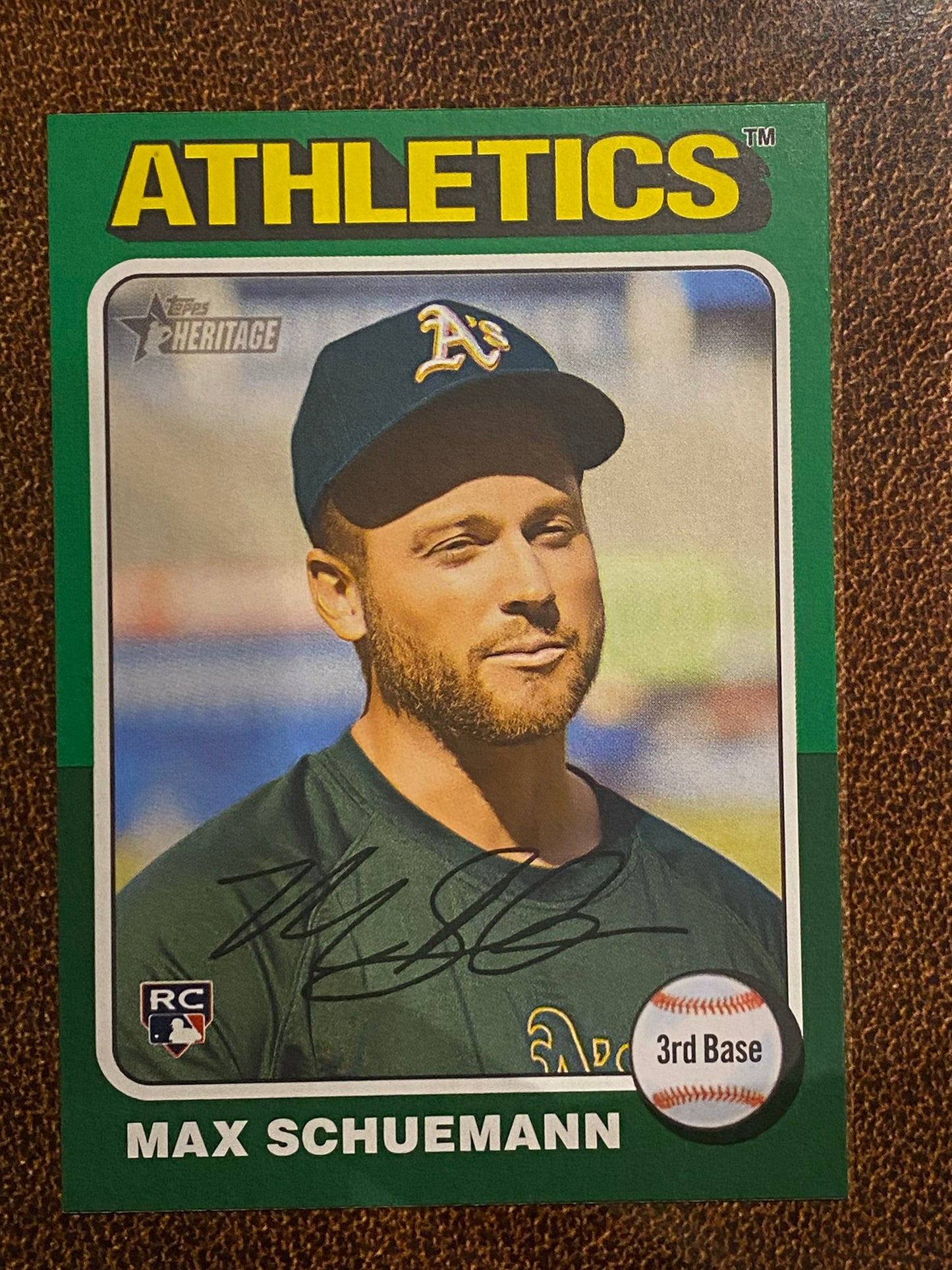 Max Schuemann - 2024 Topps Heritage High Number - Green Border - Athletics
