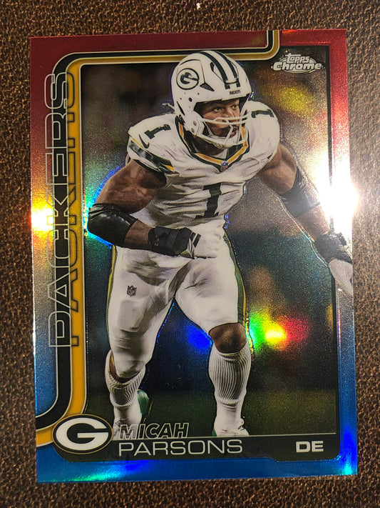 Micah Parsons - 2025 Topps Chrome - Red, White and Blue Refractor - Packers