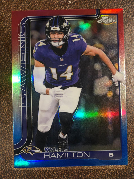 Kyle Hamilton - 2025 Topps Chrome - Red, White and Blue Refractor - Ravens