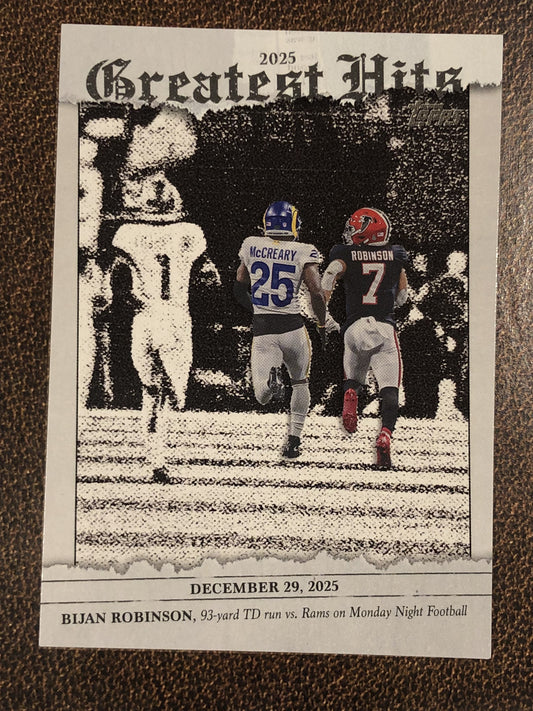 Bijan Robinson - 2026 Topps Flagship - Greatest Hits Insert - Falcons