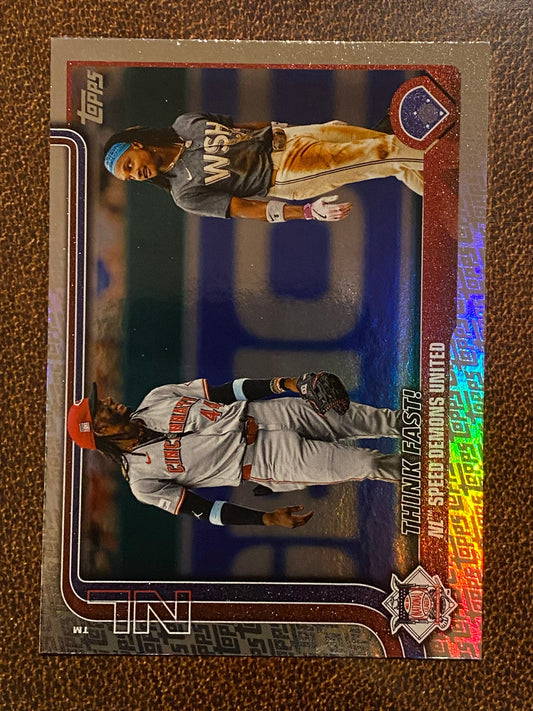 Elly De La Cruz / CJ Abrams - 2025 Topps Series 2 - Fanatics Exclusive Topps Foil Border - Reds