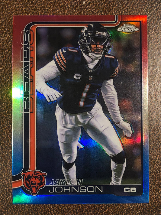 Jaylon Johnson - 2025 Topps Chrome - Red, White and Blue Refractor - Bears