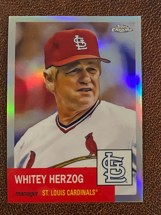 Whitey Herzog - 2022 Topps Chrome Platinum Anniversary - Refractor - Cardinals