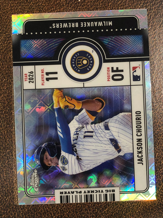 Jackson Chourio - 2026 Topps Chrome Logofractor - Big Ticket Player - Brewers
