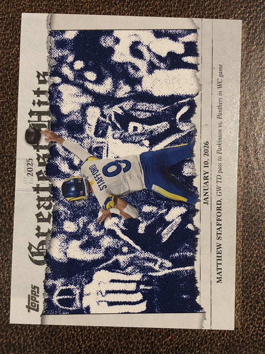 Matthew Stafford - 2026 Topps Flagship - Greatest Hits Insert - Rams
