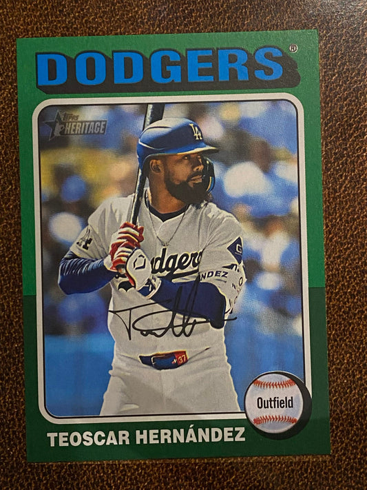 Teoscar Hernandez - 2024 Topps Heritage High Number - Green Border - Dodgers