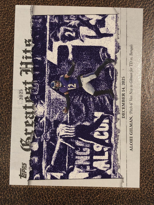Alohi Gilman - 2026 Topps Flagship - Greatest Hits Insert - Ravens