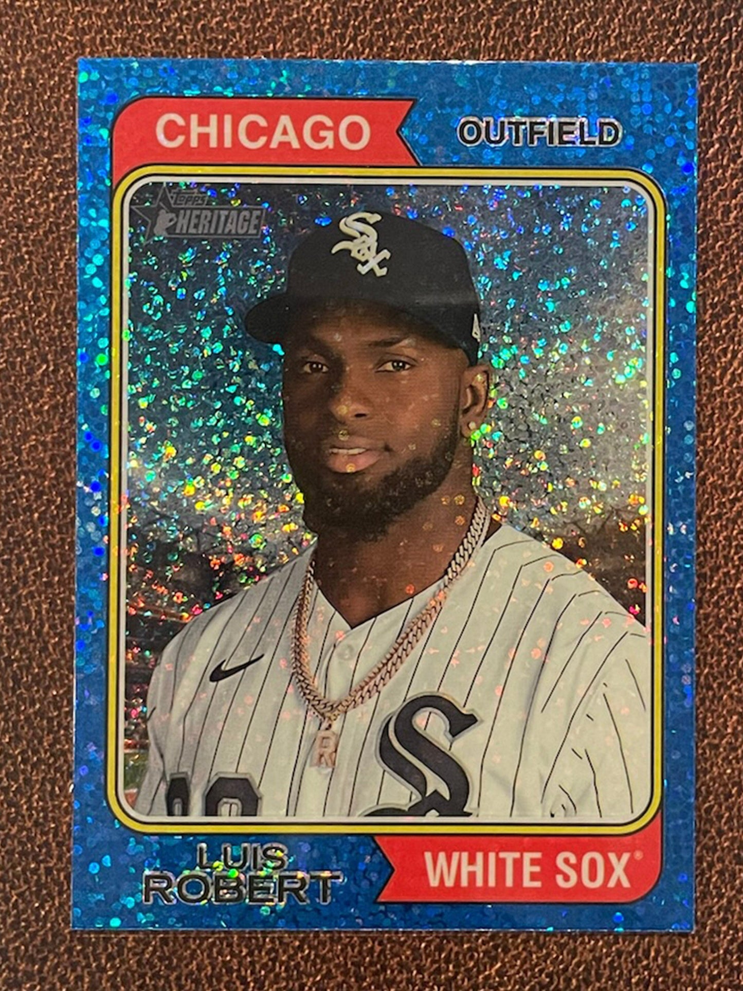 Luis Robert - 2023 Topps Heritage - Blue Sparkle Parallel - White Sox