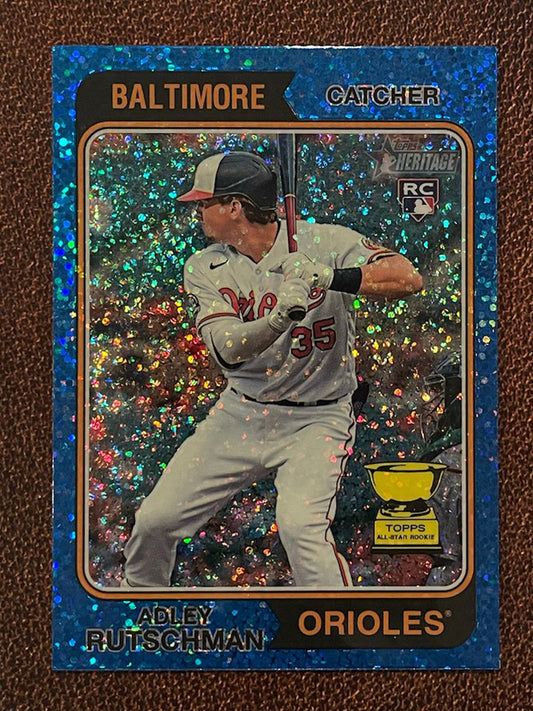 Adley Rutschman - 2023 Topps Heritage - Blue Sparkle Parallel - Orioles