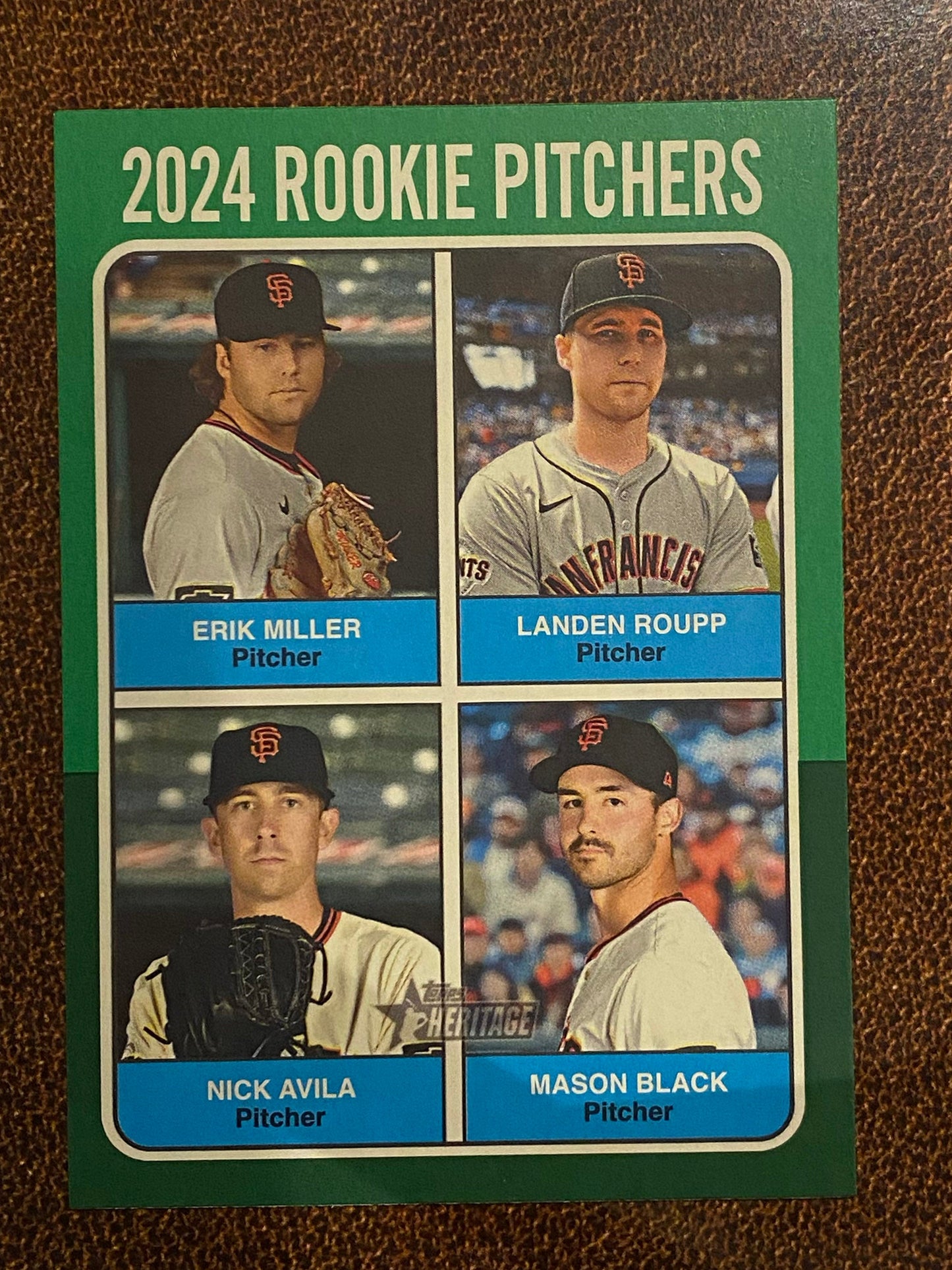 Mason Black / Erik Miller / Nick Avila / Landen Roupp - 2024 Topps Heritage High Number - Green Border - Giants