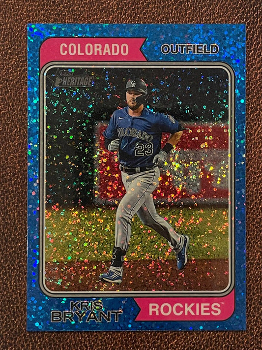 Kris Bryant - 2023 Topps Heritage - Blue Sparkle Parallel - Rockies
