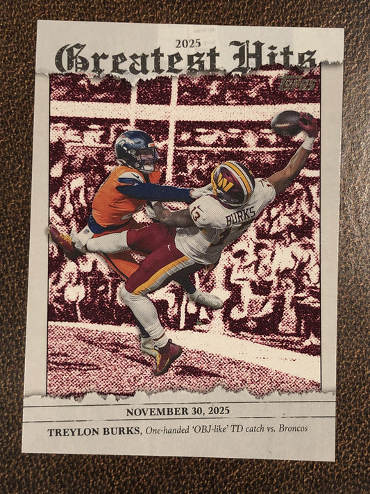 Treylon Burks - 2026 Topps Flagship - Greatest Hits Insert - Commanders