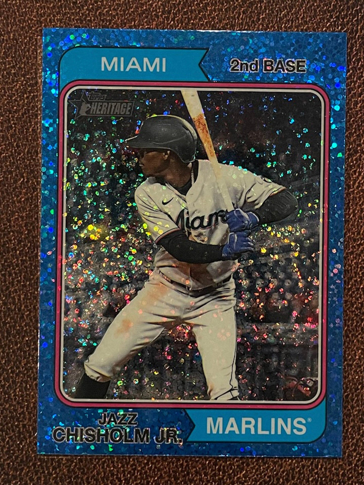 Jazz Chisholm Jr. - 2023 Topps Heritage - Blue Sparkle Parallel - Marlins