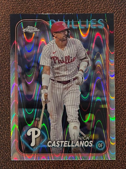 Nick Castellanos - 2024 Topps Chrome - Raywave Refractor - Phillies