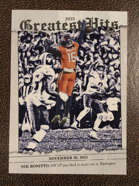 Nik Bonitto - 2026 Topps Flagship - Greatest Hits Insert - Broncos