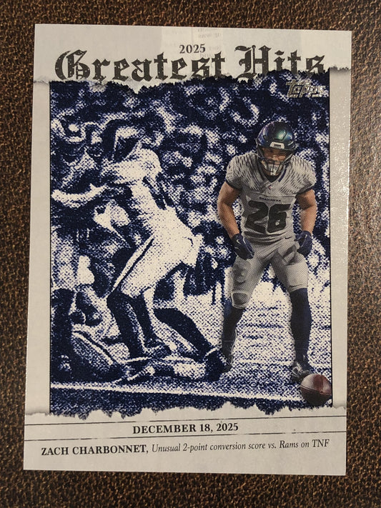 Zach Charbonnet - 2026 Topps Flagship - Greatest Hits Insert - Seahawks