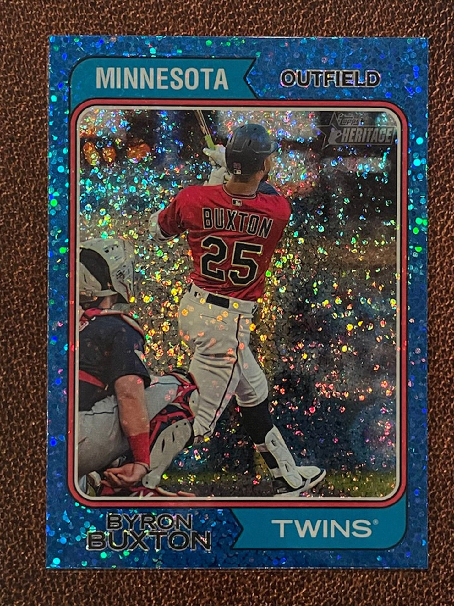 Byron Buxton - 2023 Topps Heritage - Blue Sparkle Parallel - Twins