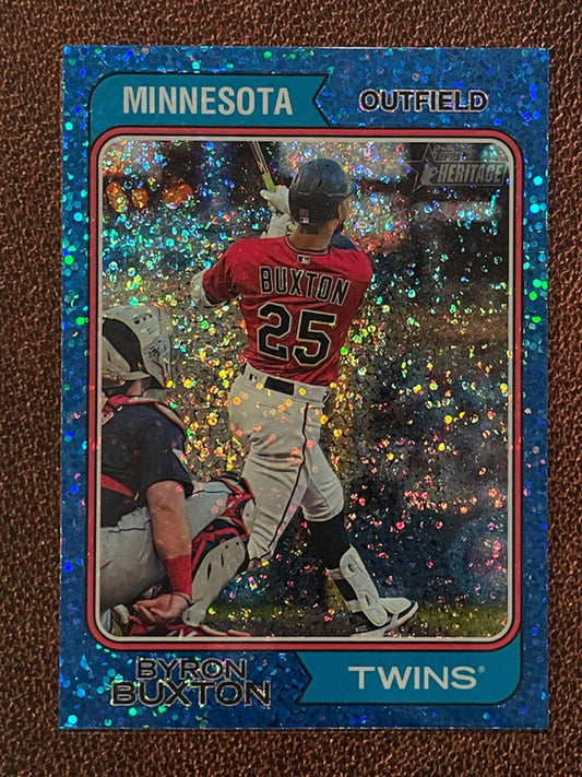 Byron Buxton - 2023 Topps Heritage - Blue Sparkle Parallel - Twins