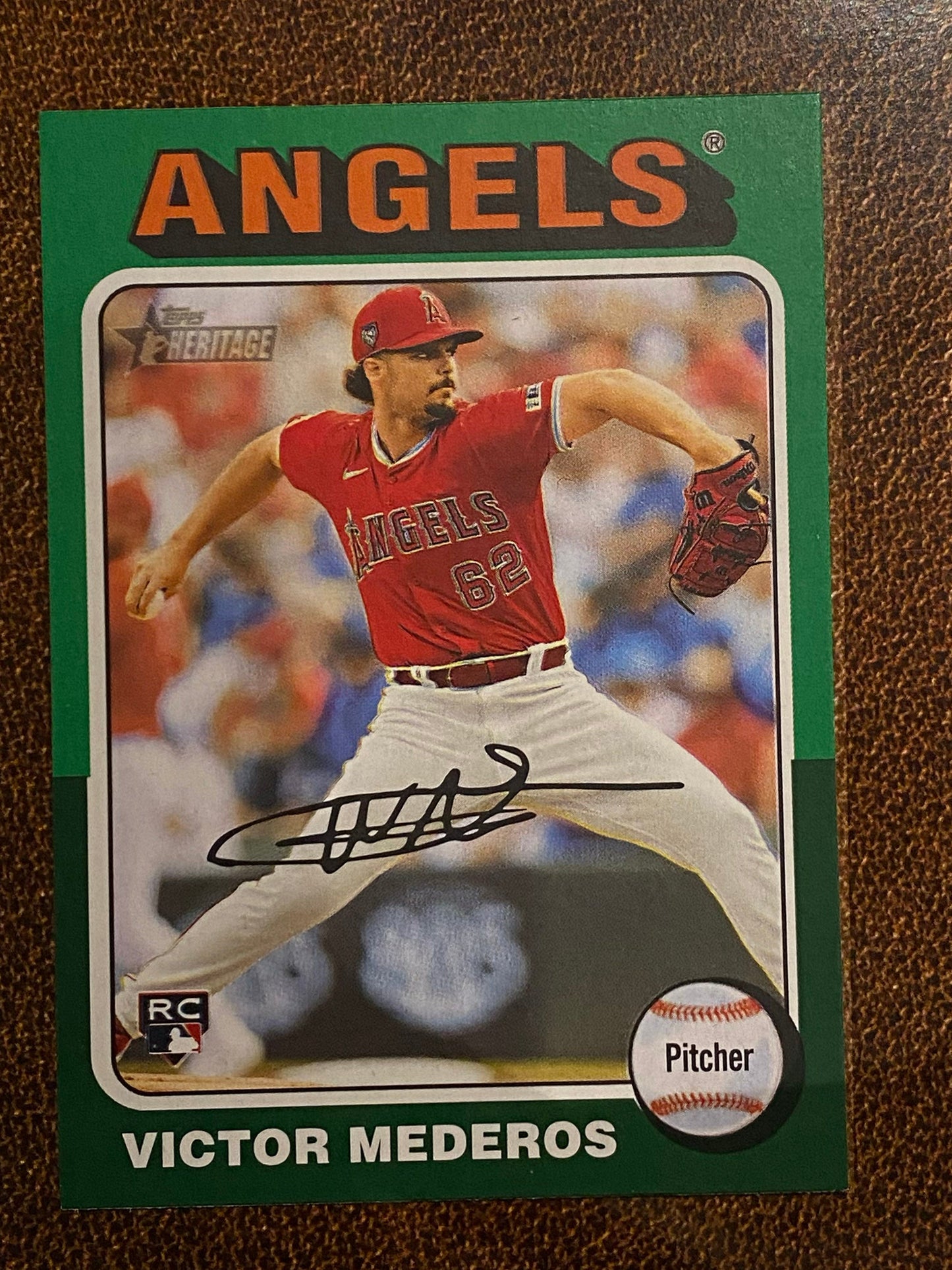 Victor Mederos - 2024 Topps Heritage High Number - Green Border - Angels