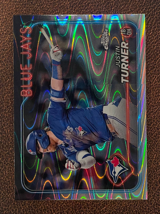 Justin Turner - 2024 Topps Chrome - Raywave Refractor - Blue Jays