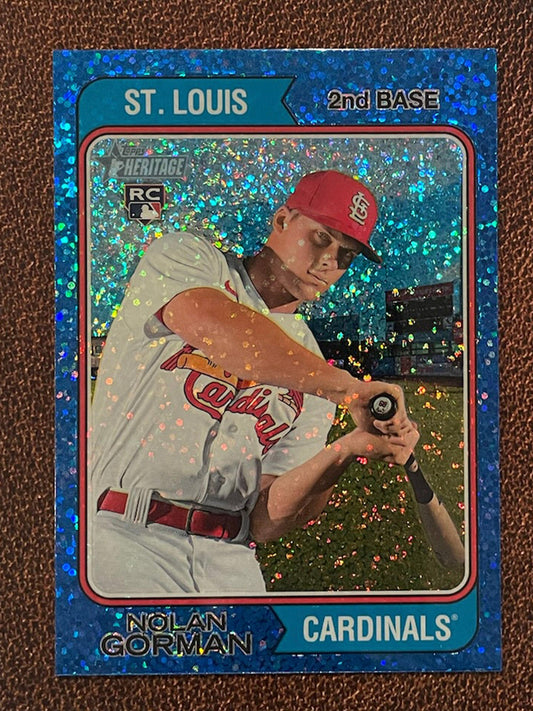 Nolan Gorman - 2023 Topps Heritage - Blue Sparkle Parallel - Cardinals
