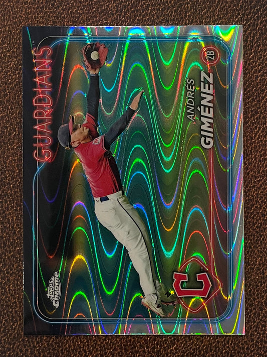 Andres Gimenez - 2024 Topps Chrome - Raywave Refractor - Guardians