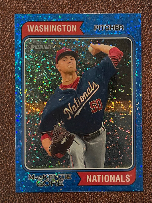 MacKenzie Gore - 2023 Topps Heritage - Blue Sparkle Parallel - Nationals