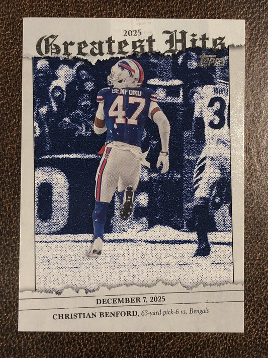 Christian Benford - 2026 Topps Flagship - Greatest Hits Insert - Bills