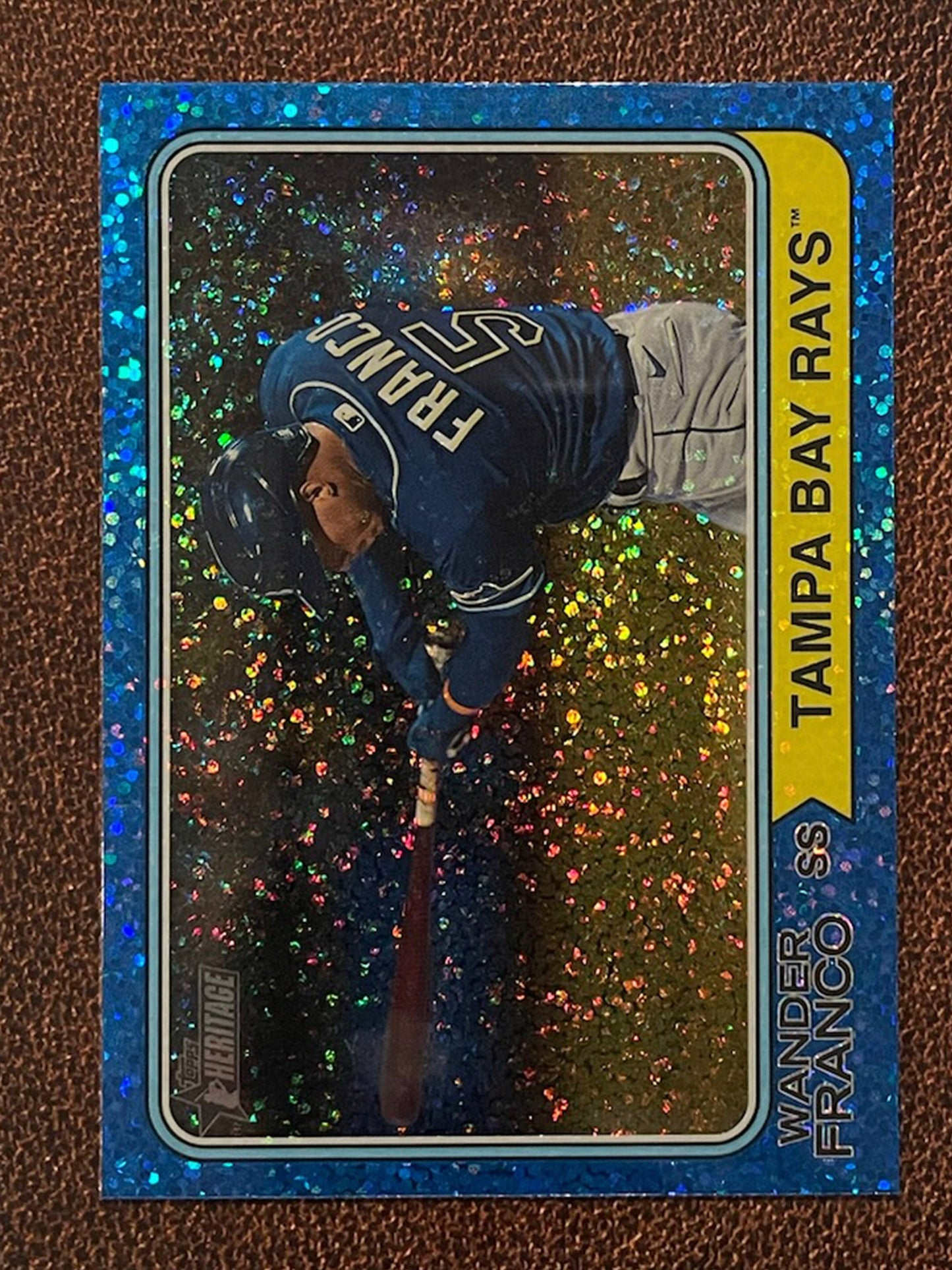 Wander Franco - 2023 Topps Heritage - Blue Sparkle Parallel - Rays