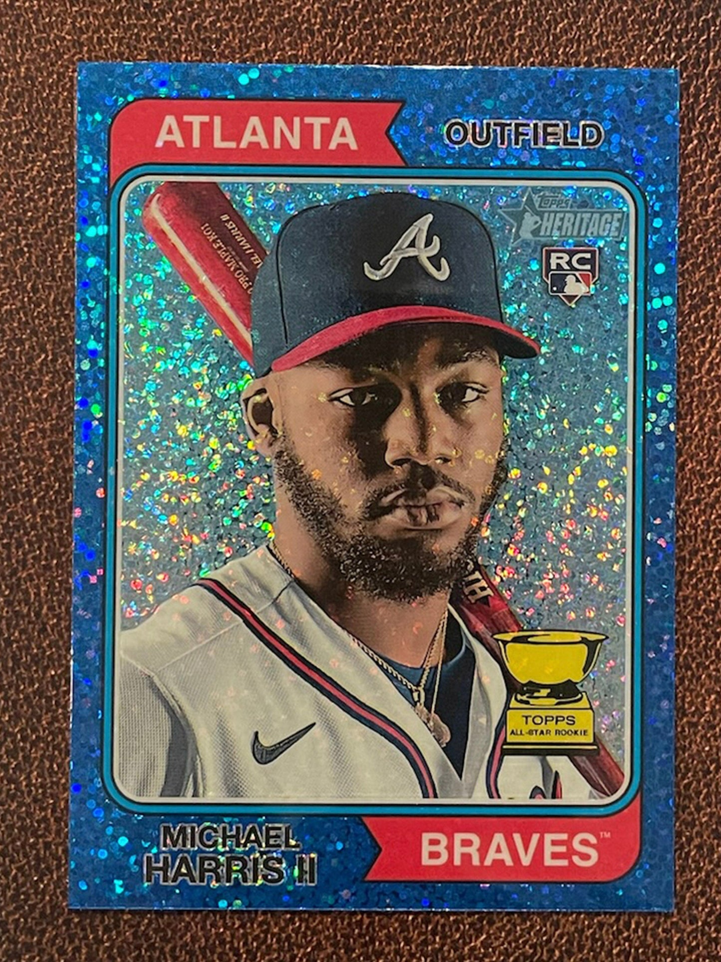 Michael Harris II - 2023 Topps Heritage - Blue Sparkle Parallel - Braves