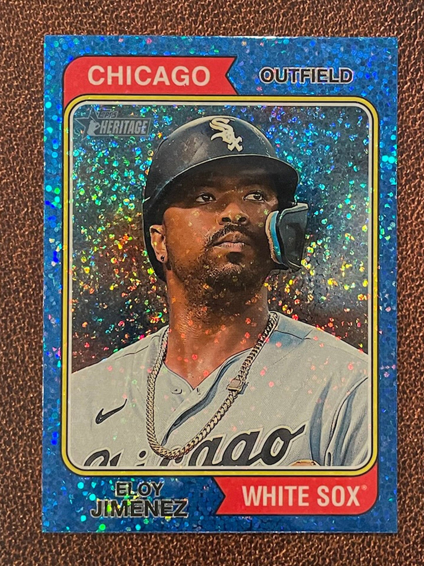 Eloy Jiménez - 2023 Topps Heritage - Blue Sparkle Parallel - White Sox