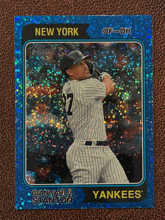 Giancarlo Stanton - 2023 Topps Heritage - Blue Sparkle Parallel - Yankees