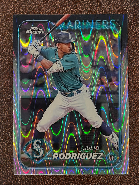 Julio Rodriguez - 2024 Topps Chrome - Raywave Refractor - Mariners