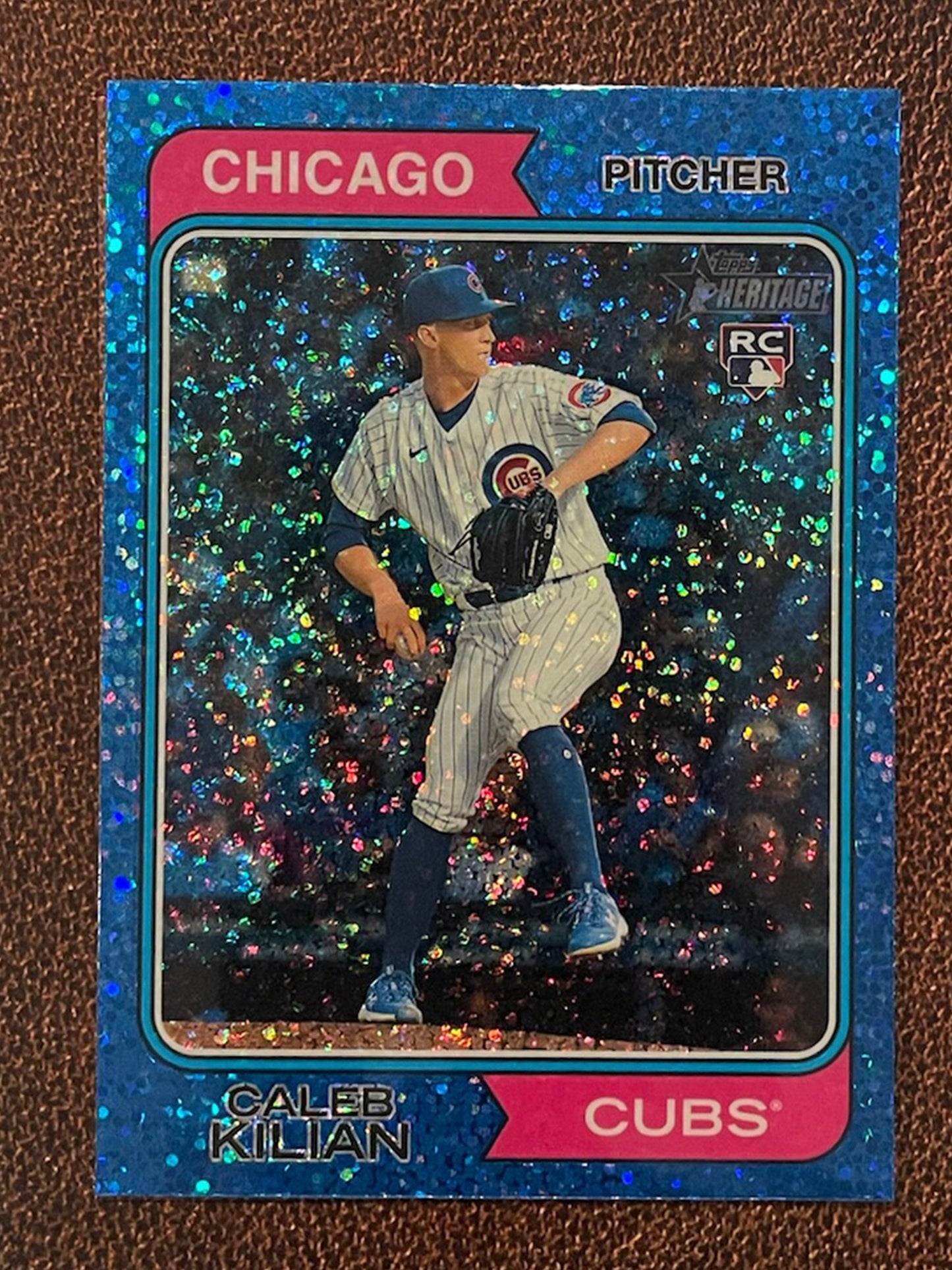 Caleb Kilian - 2023 Topps Heritage - Blue Sparkle Parallel - Cubs