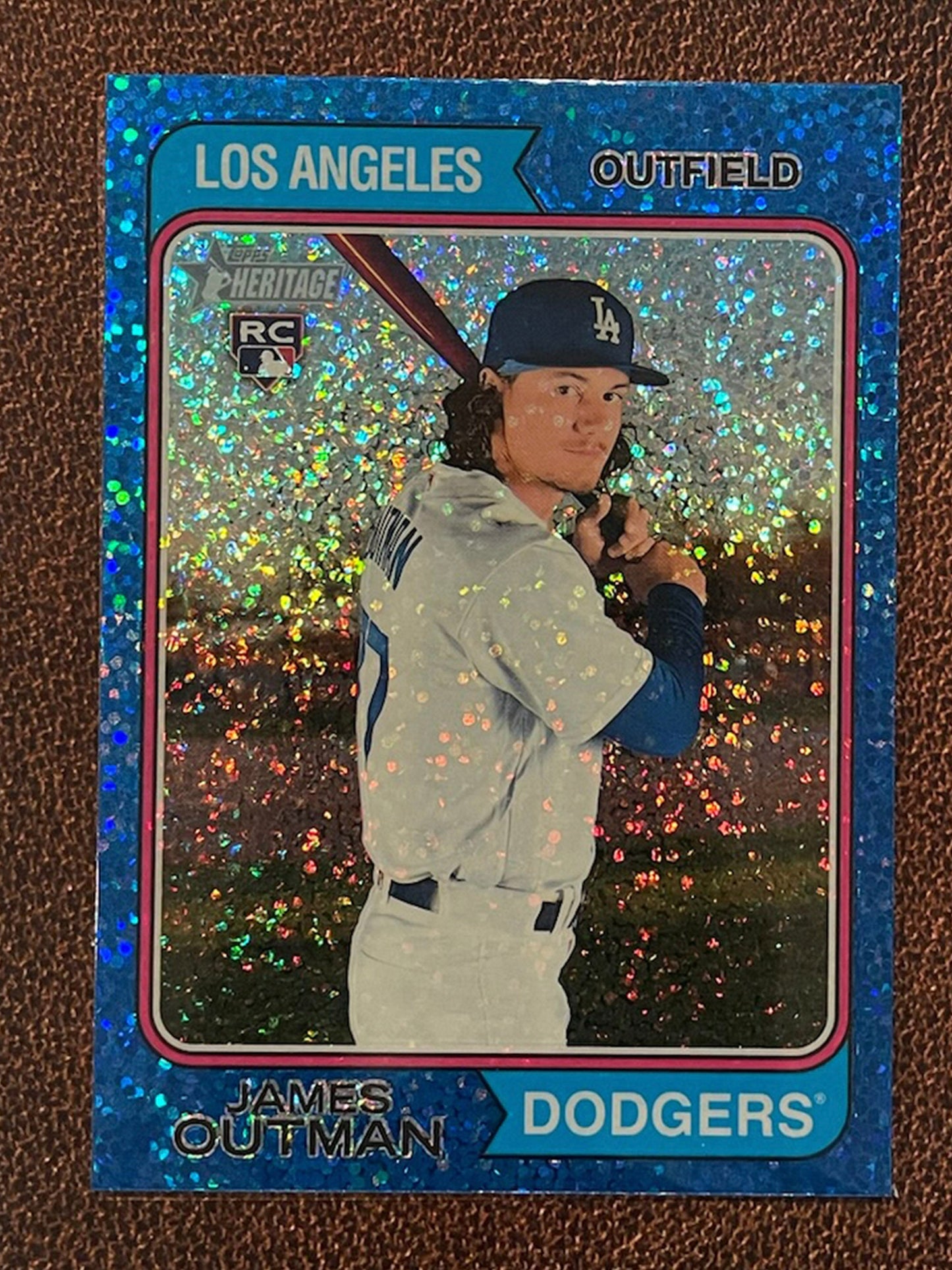 James Outman - 2023 Topps Heritage - Blue Sparkle Parallel - Dodgers
