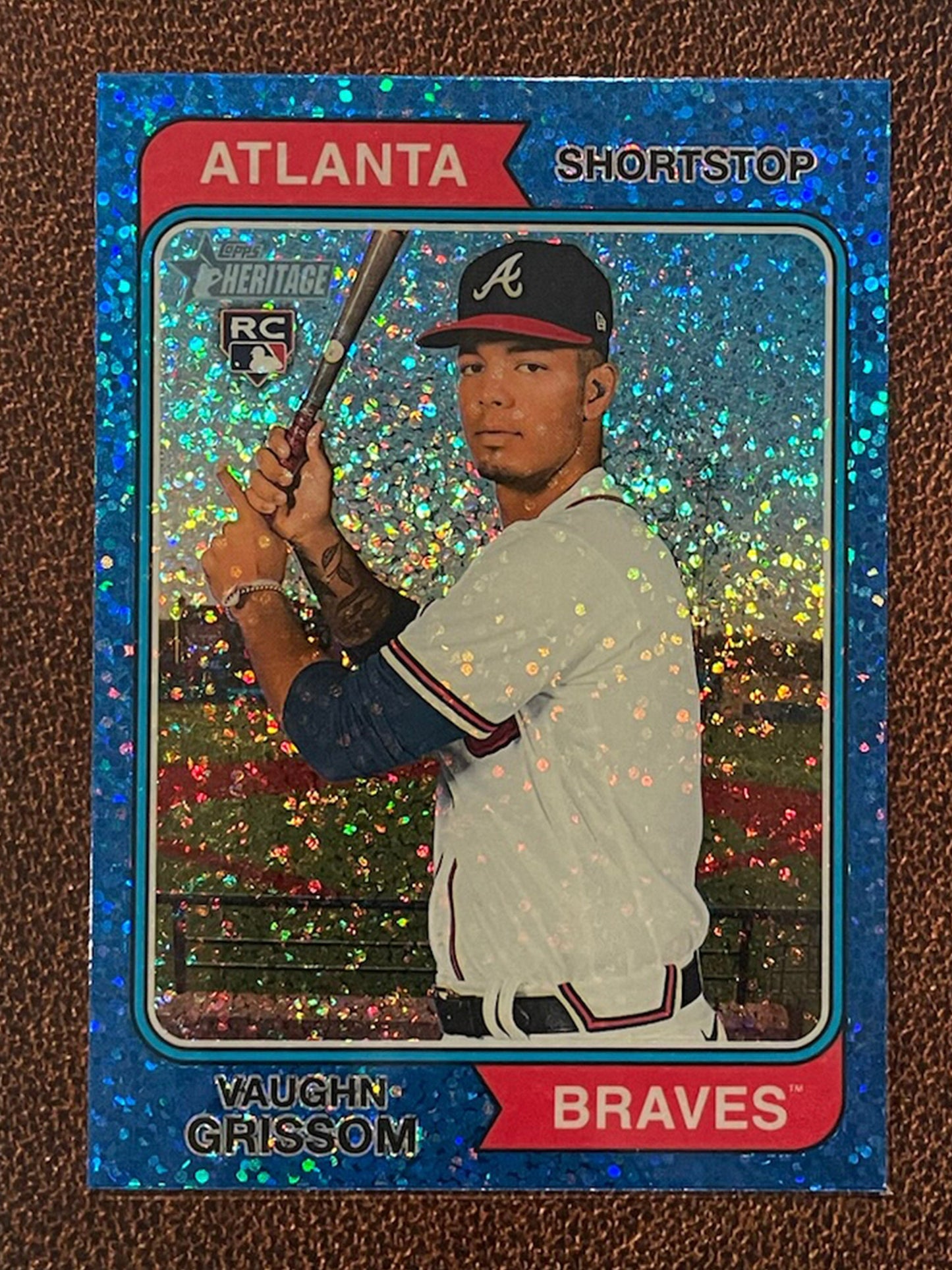 Vaughn Grissom - 2023 Topps Heritage - Blue Sparkle Parallel - Braves