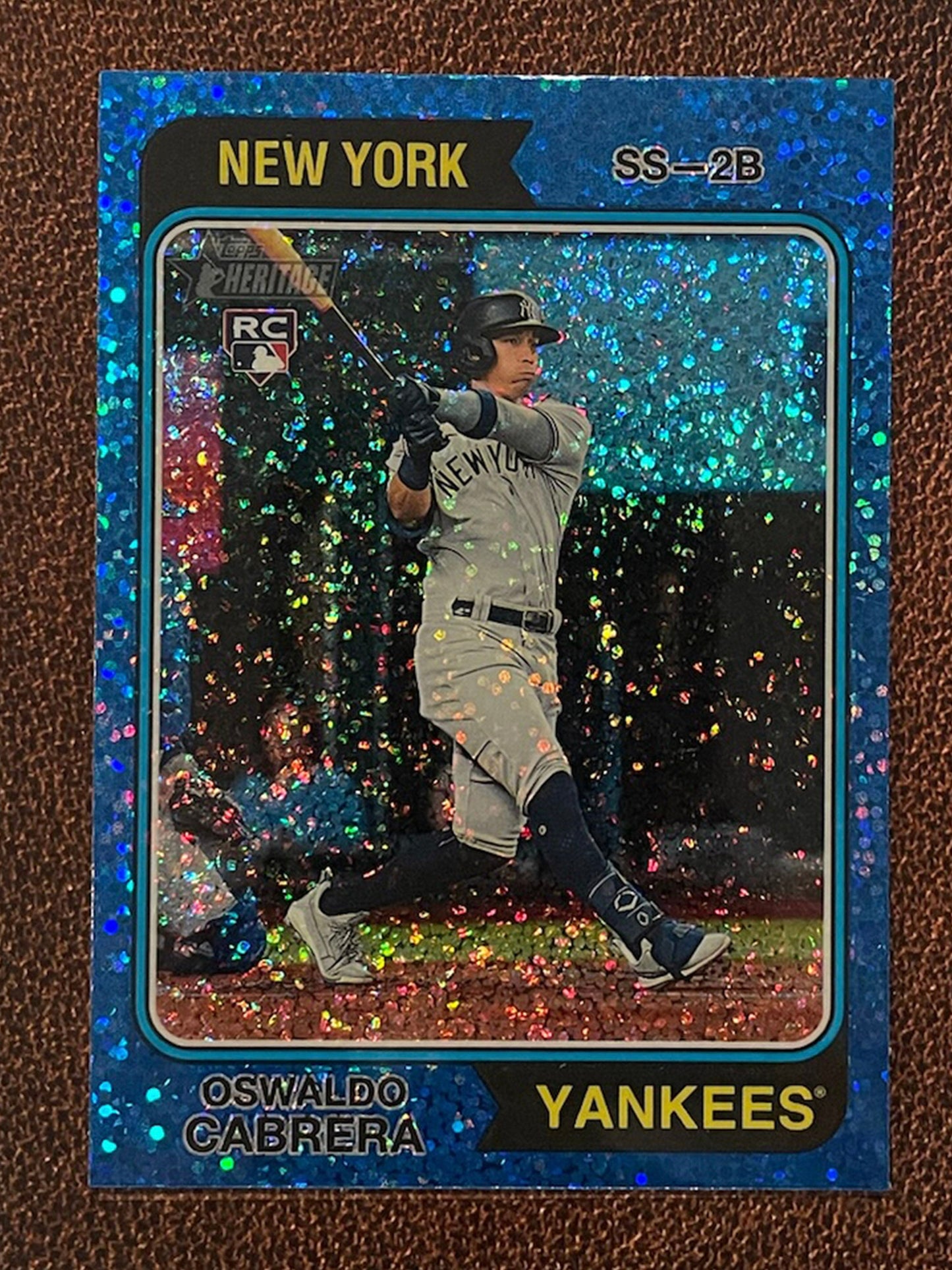 Oswaldo Cabrera - 2023 Topps Heritage - Blue Sparkle Parallel - Yankees