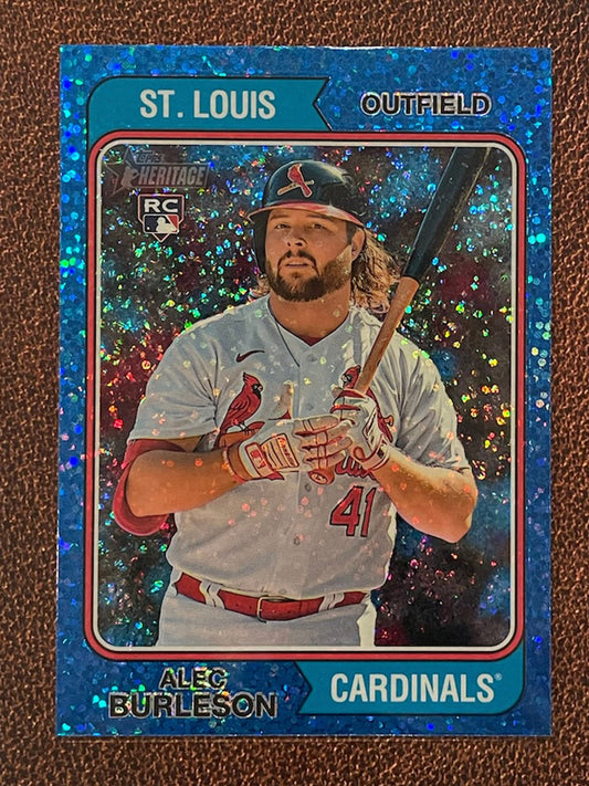 Alec Burleson - 2023 Topps Heritage - Blue Sparkle Parallel - Cardinals
