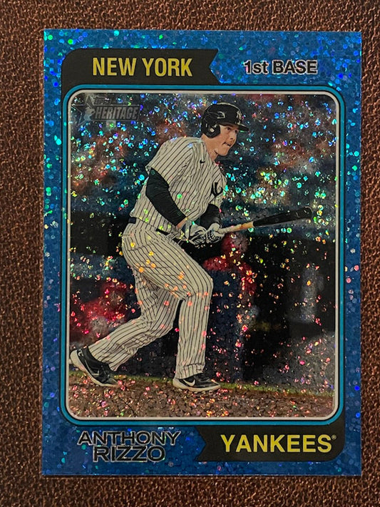 Anthony Rizzo - 2023 Topps Heritage - Blue Sparkle Parallel - Yankees