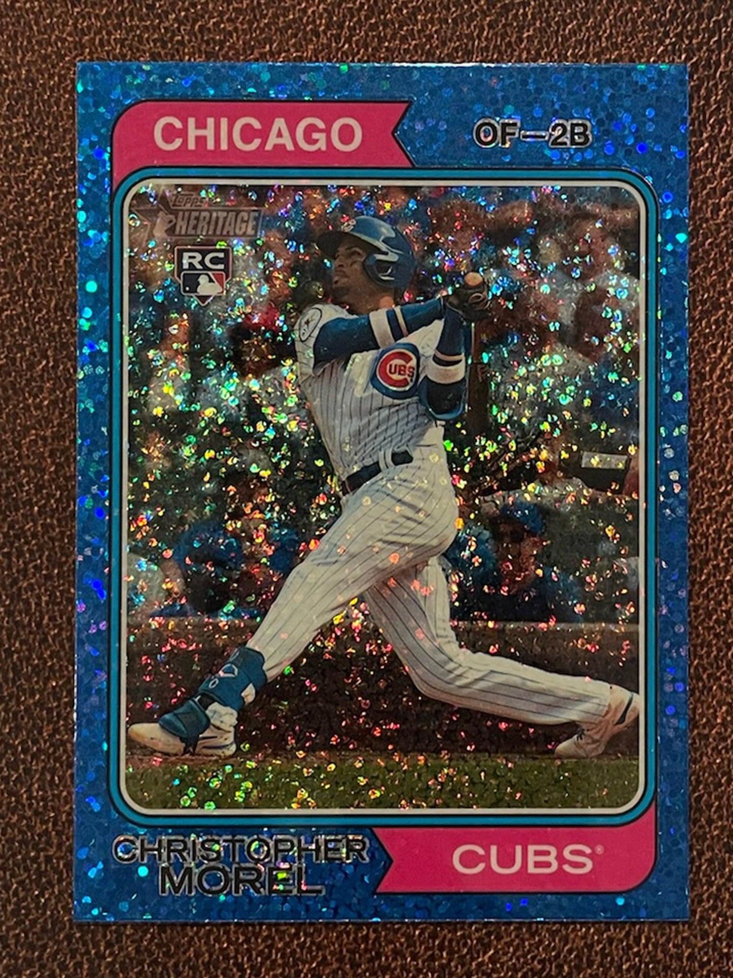 Christopher Morel - 2023 Topps Heritage - Blue Sparkle Parallel - Cubs