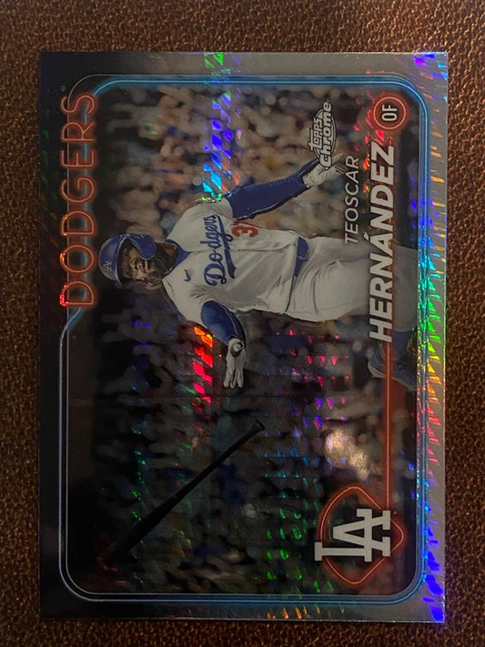 Teoscar Hernandez - 2024 Topps Chrome - Prism Refractor - Dodgers