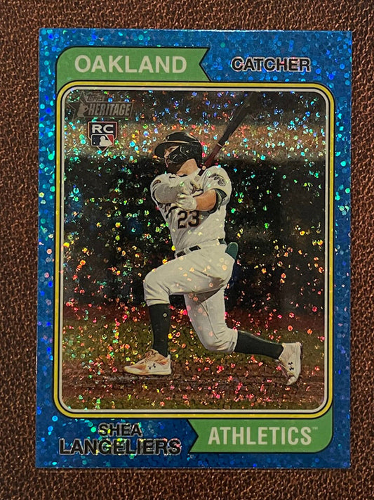 Shea Langeliers - 2023 Topps Heritage - Blue Sparkle Parallel - Athletics