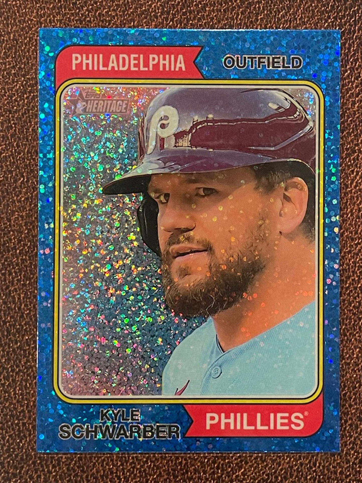 Kyle Schwarber - 2023 Topps Heritage - Blue Sparkle Parallel - Phillies